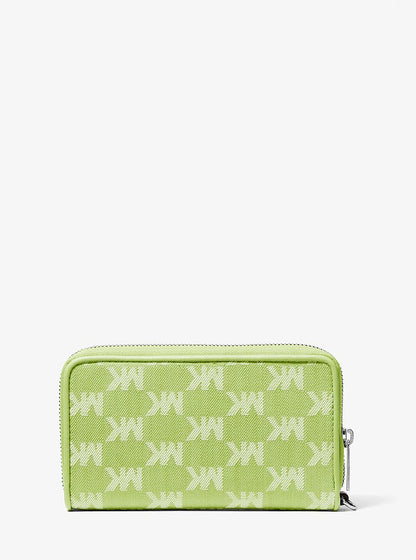 Jet Set Travel Large Logo Jacquard Denim Smartphone Wristlet Lime Lime