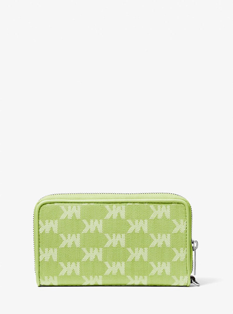 Jet Set Travel Large Logo Jacquard Denim Smartphone Wristlet Lime Lime