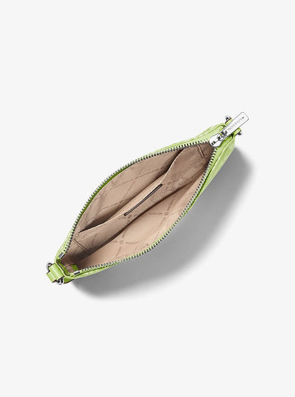 Jet Set Travel Small Logo Jacquard Denim Wristlet Lime Lime