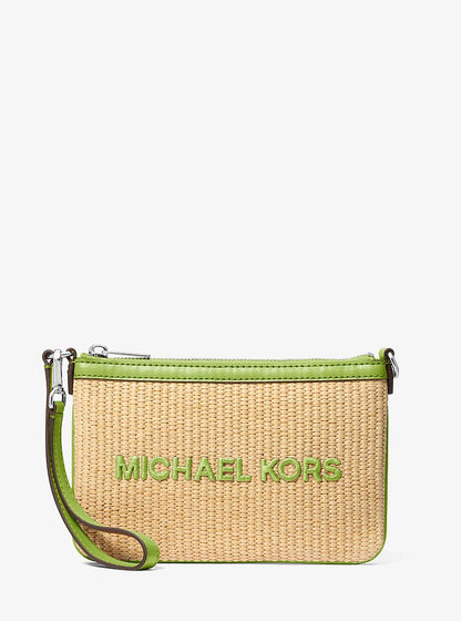 Jet Set Travel Small Woven Wristlet Lime Lime