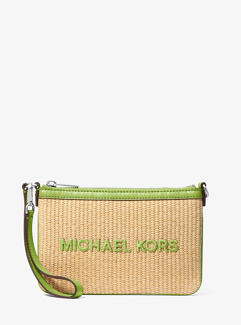 Jet Set Travel Small Woven Wristlet Lime Lime