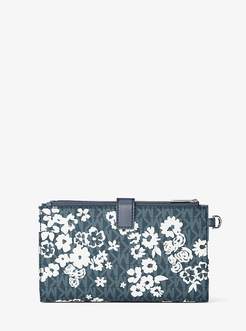 Jet Set Travel Large Printed Signature Logo Wristlet Wallet Admiral Admiral