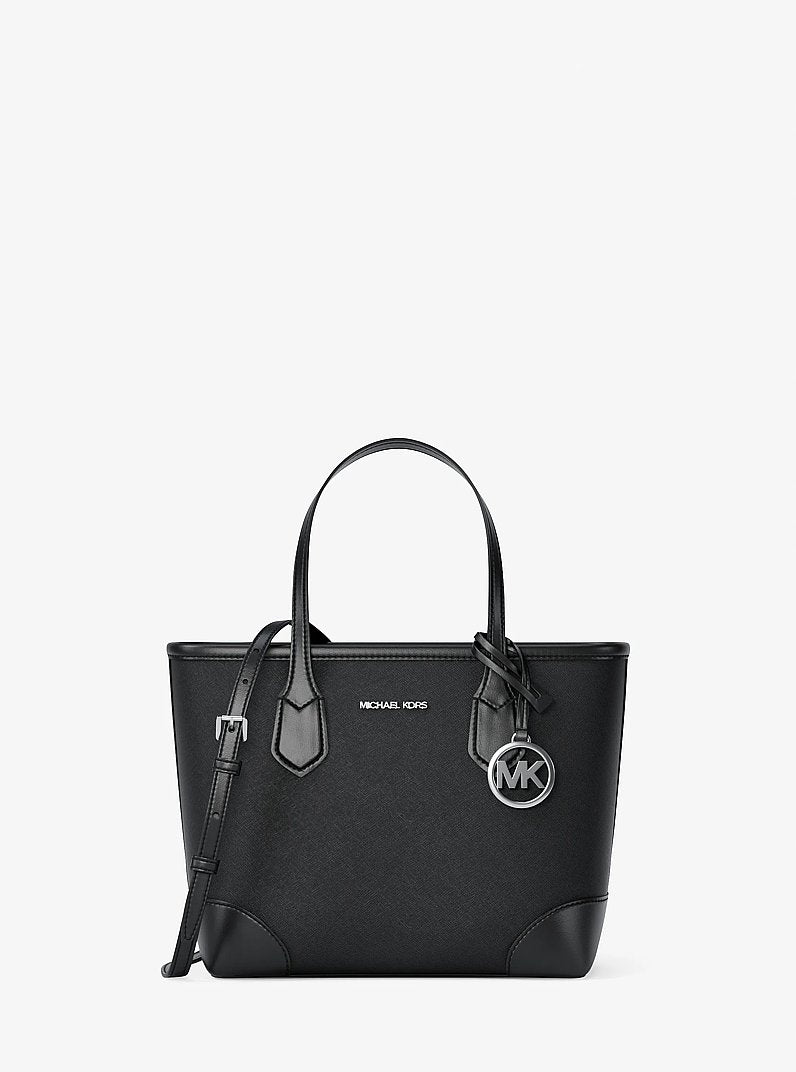 Eva Extra-Small Saffiano Leather Convertible Tote Bag Black Black