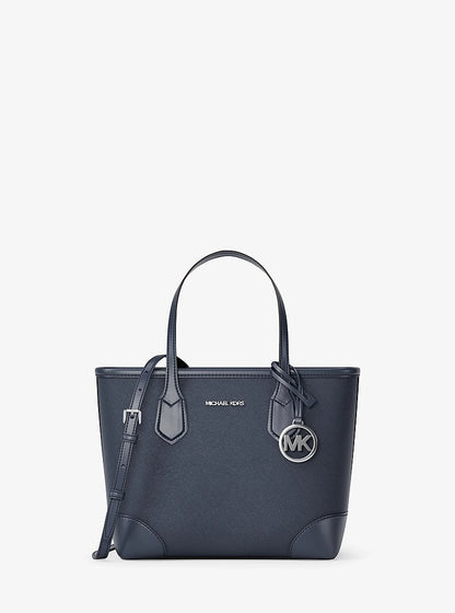 Eva Extra-Small Saffiano Leather Convertible Tote Bag Navy Navy