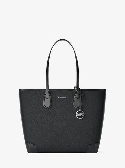 Eva Large Saffiano Leather Tote Bag Black Black