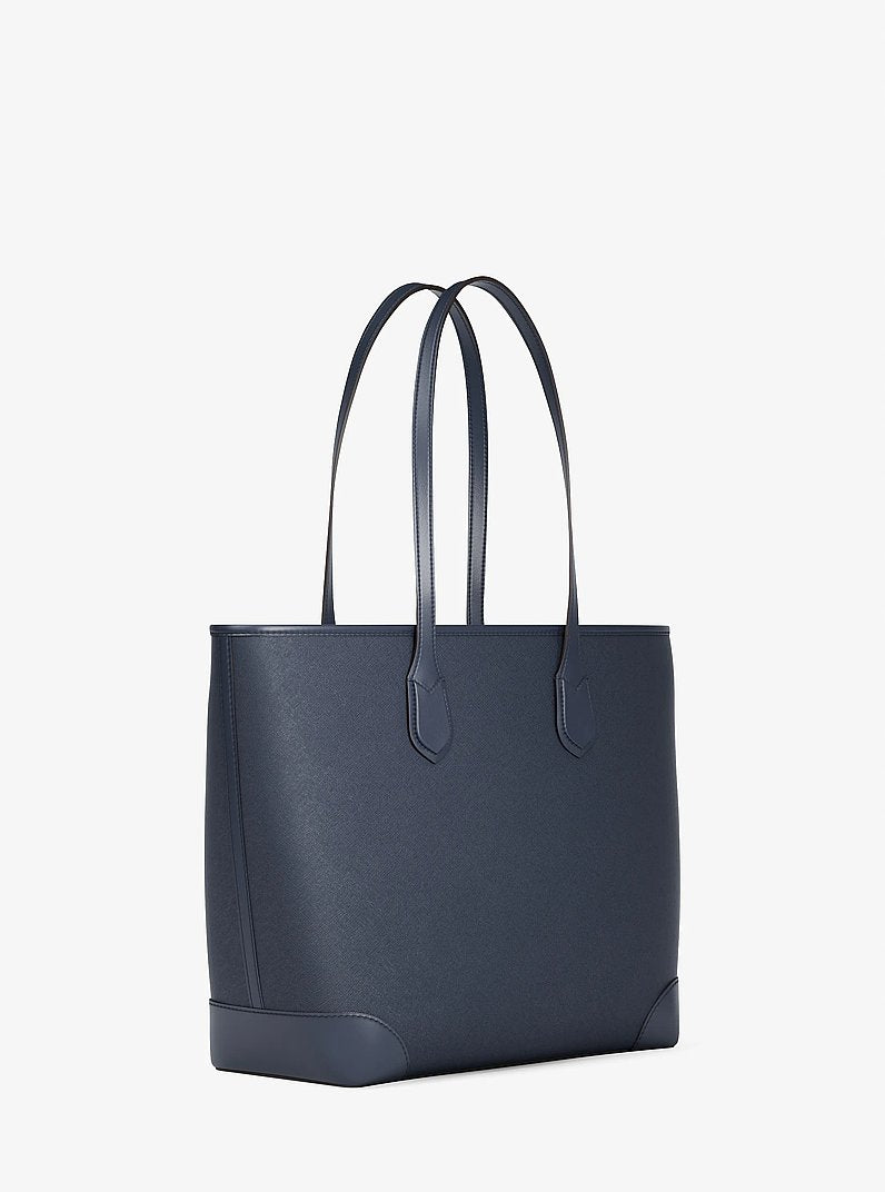 Eva Large Saffiano Leather Tote Bag Navy Navy