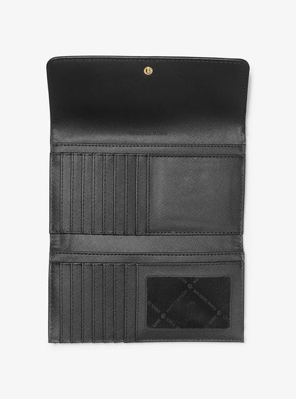 Jet Set Travel Crossgrain Leather Tri-Fold Wallet Black Black