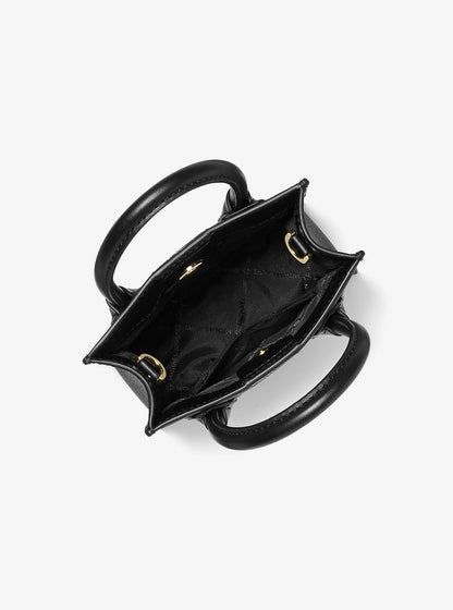 Mercer Extra-Small Logo and Leather Crossbody Bag Black Black