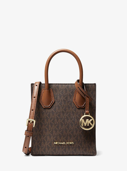 Mercer Extra-Small Logo and Leather Crossbody Bag Brown Brown