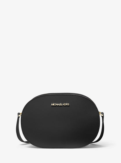 Jet Set Travel Medium Saffiano Leather Crossbody Bag Black Black