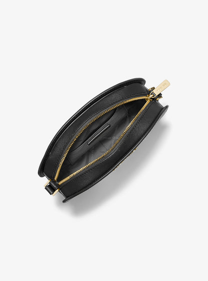 Jet Set Travel Medium Saffiano Leather Crossbody Bag Black Black