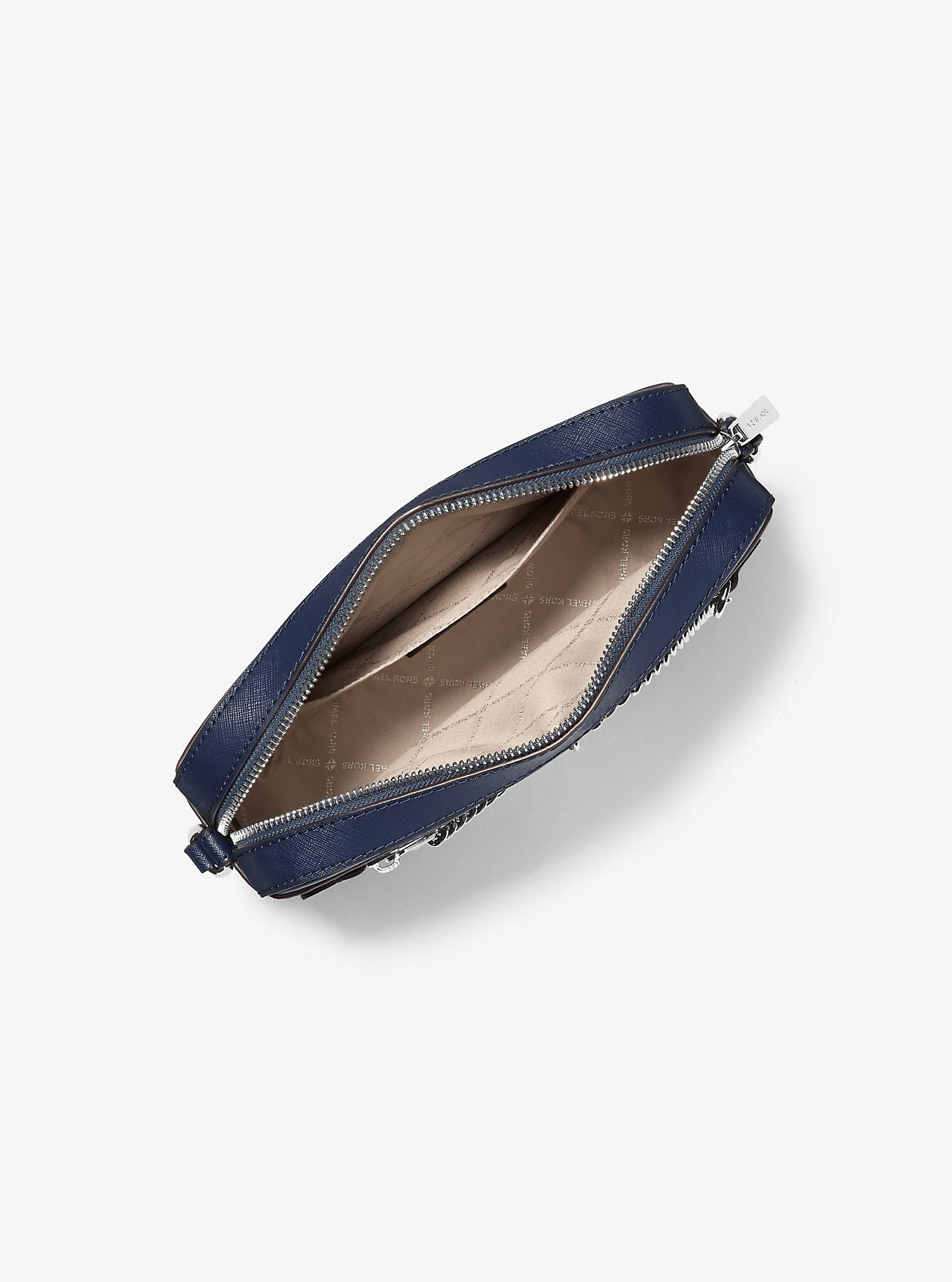 Jet Set Large Saffiano Leather Crossbody Bag Navy Navy