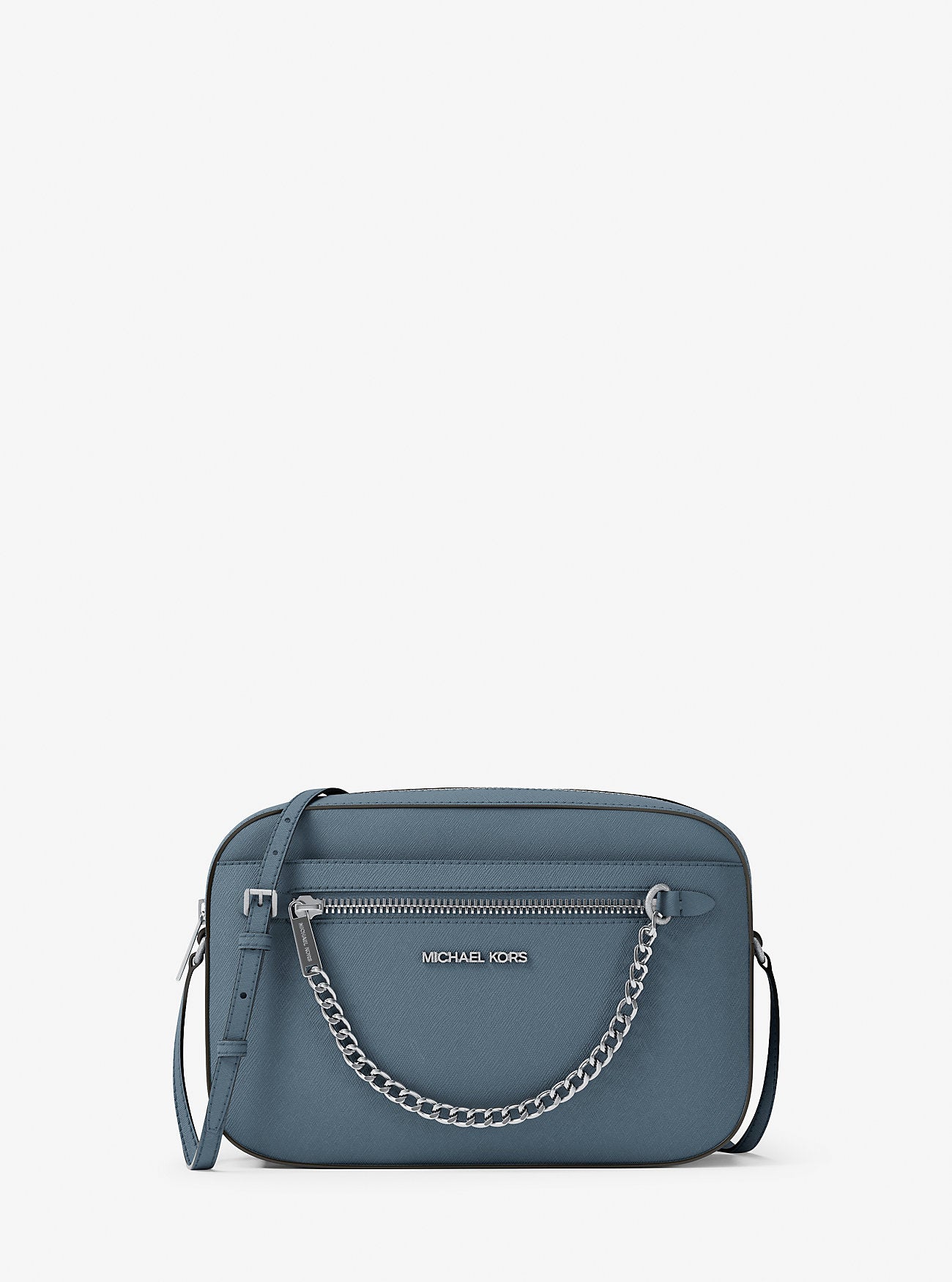 Jet Set Large Saffiano Leather Crossbody Bag Cornflower Cornflower