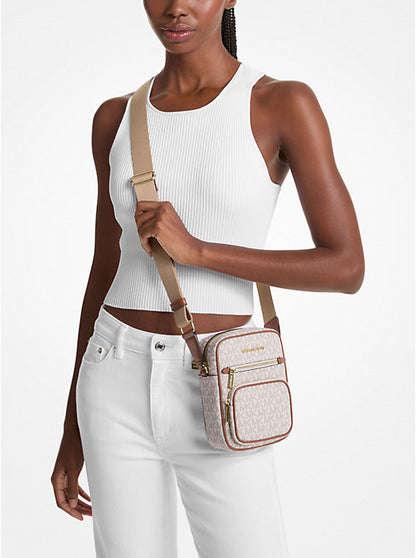 Jet Set Medium Signature Logo Crossbody Bag Vanilla