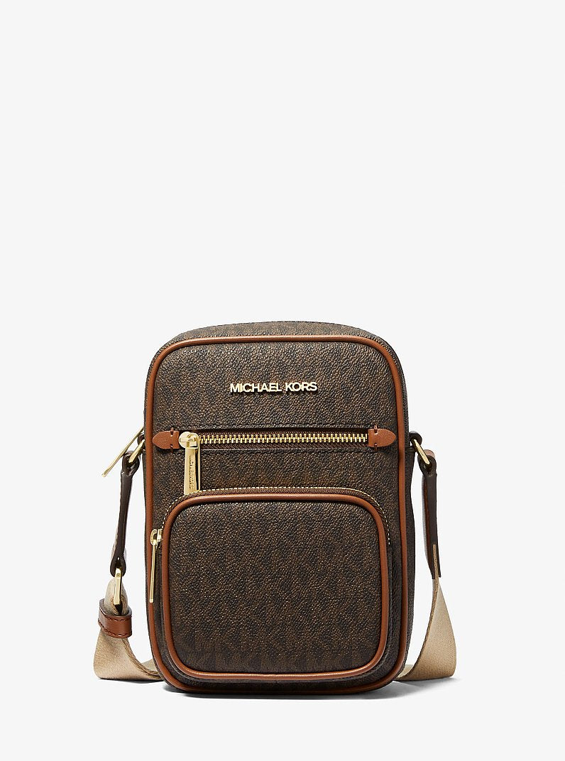 Jet Set Medium Signature Logo Crossbody Bag Brown Brown