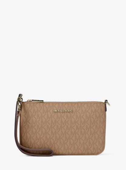Jet Set Small Signature Logo Convertible Wristlet Camel Camel