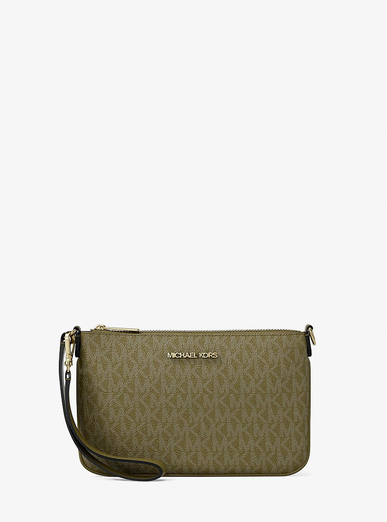 Jet Set Small Signature Logo Convertible Wristlet Oregano Oregano