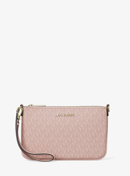 Jet Set Small Signature Logo Convertible Wristlet Powder Blush Powder Blush