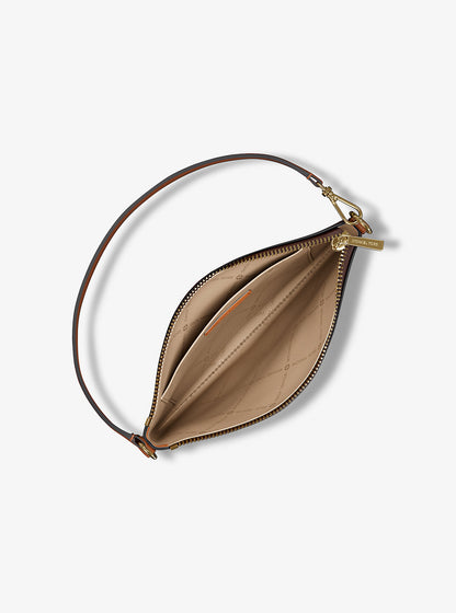 Jet Set Small Signature Logo Convertible Wristlet Brown Brown