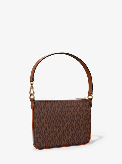 Jet Set Small Signature Logo Convertible Wristlet Brown Brown