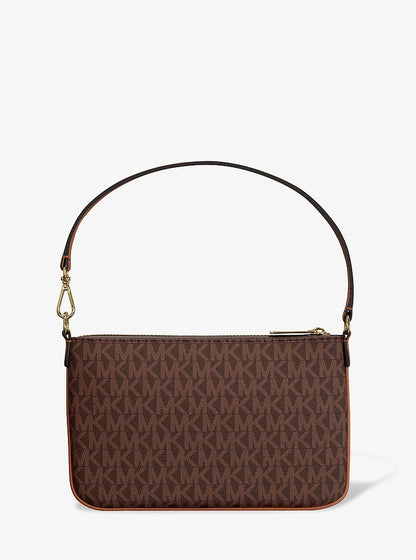 Jet Set Small Signature Logo Convertible Wristlet Brown Brown