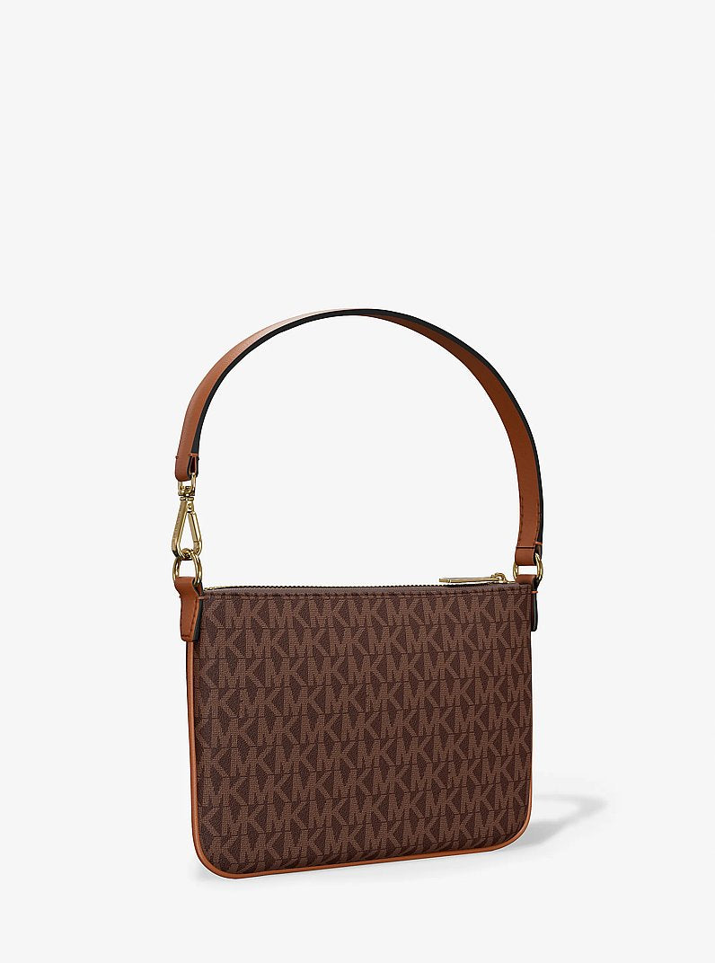 Jet Set Small Signature Logo Convertible Wristlet Brown Brown