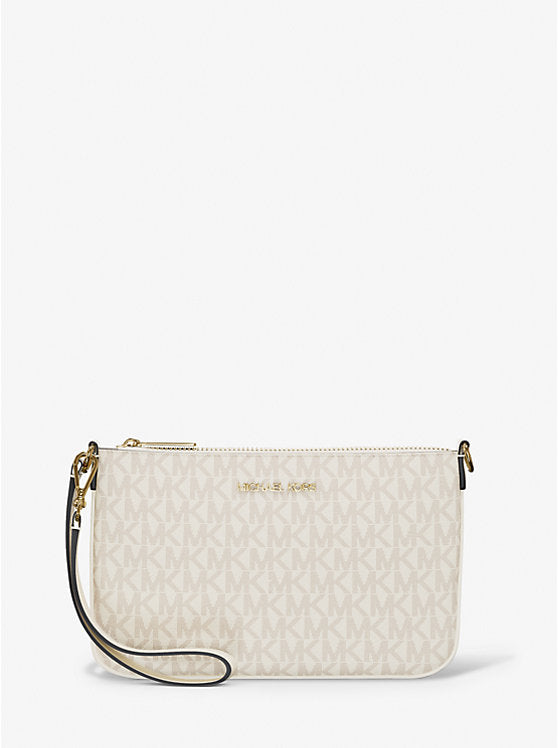Micheal Kors Jet Set Small Signature Logo Convertible Wristlet Lt Crm Multi