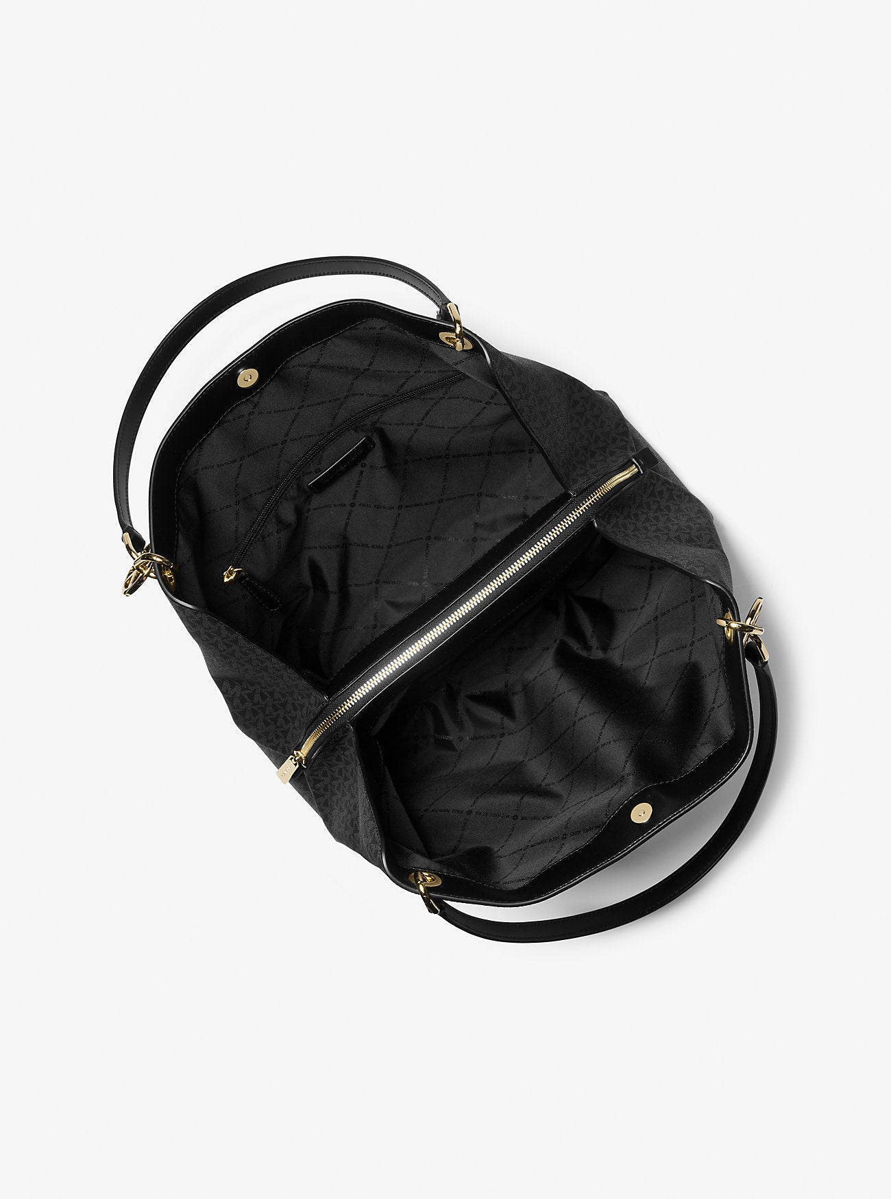 Christina Large Signature Logo Shoulder Bag Black Black