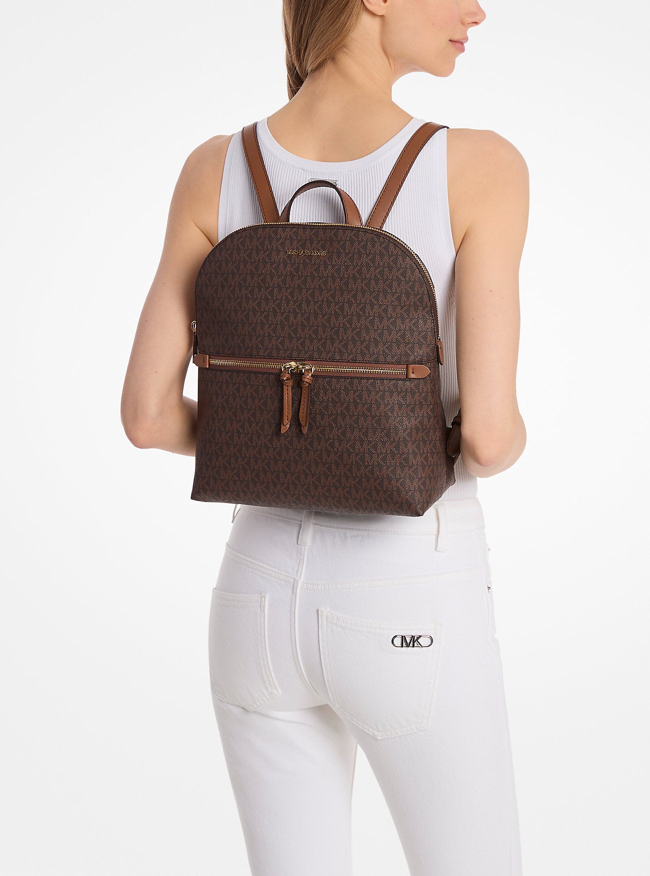 Dallas Medium Signature Logo Backpack Brown Brown