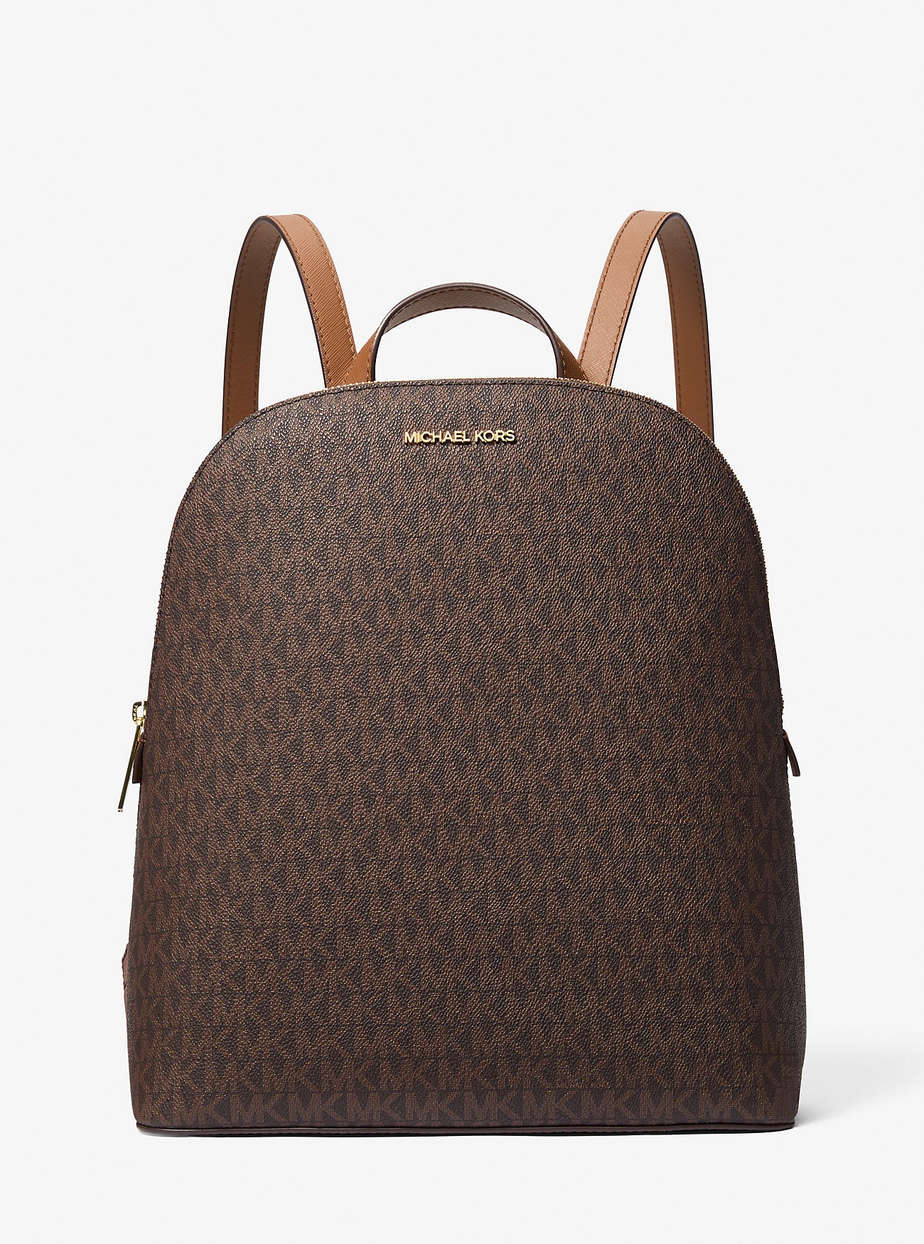 Cindy Large Signature Logo Backpack Brown Brown