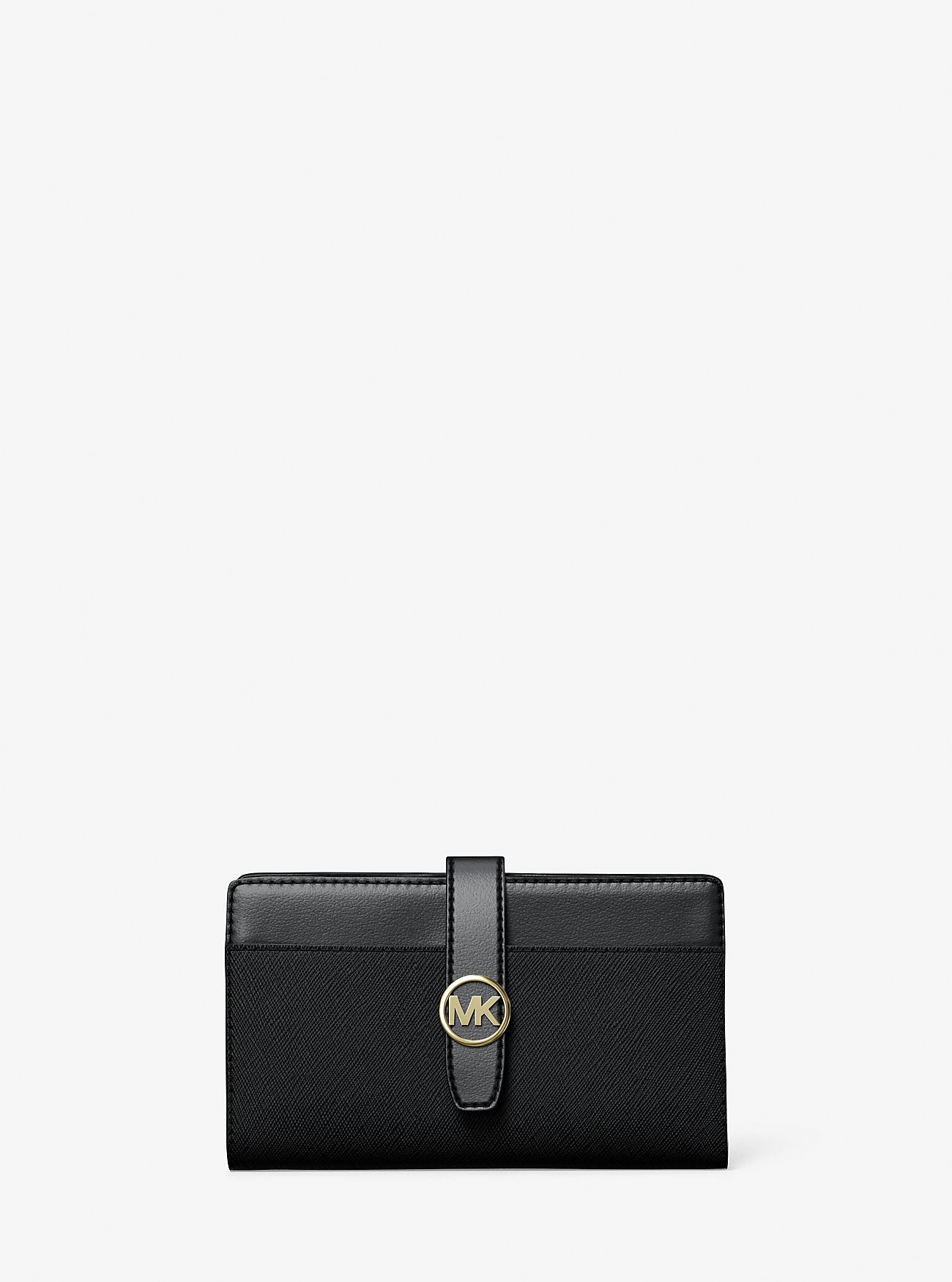Greenwich Medium Saffiano Leather Wallet Black Black
