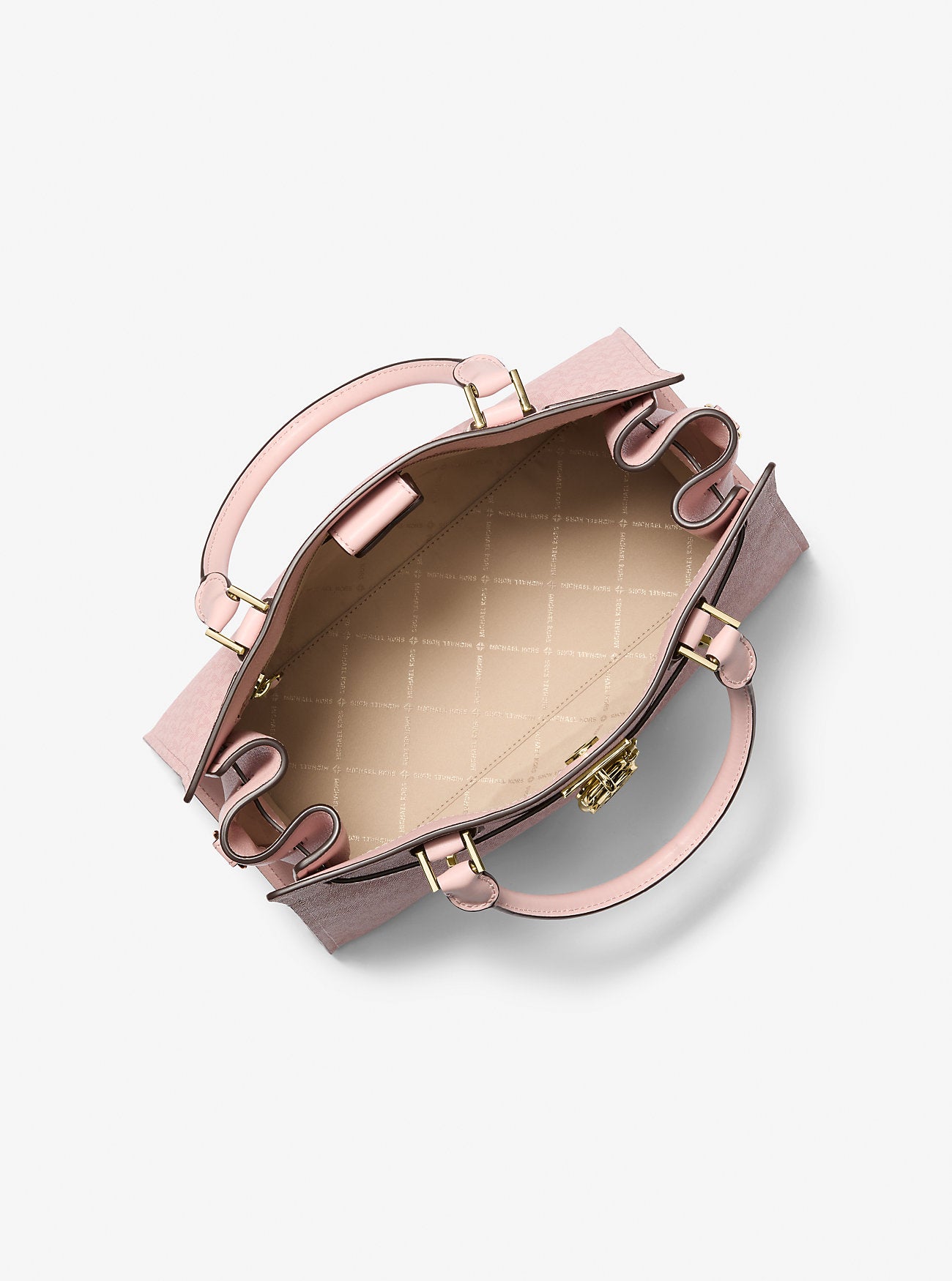 Hamilton Medium Signature Logo Satchel Powder Blush Powder Blush