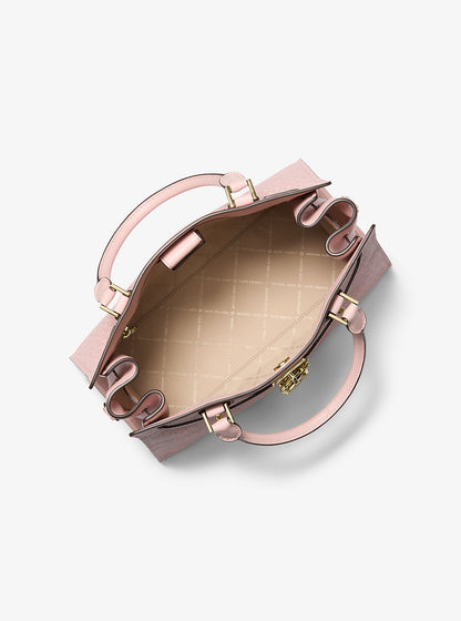 Hamilton Medium Signature Logo Satchel Powder Blush Powder Blush