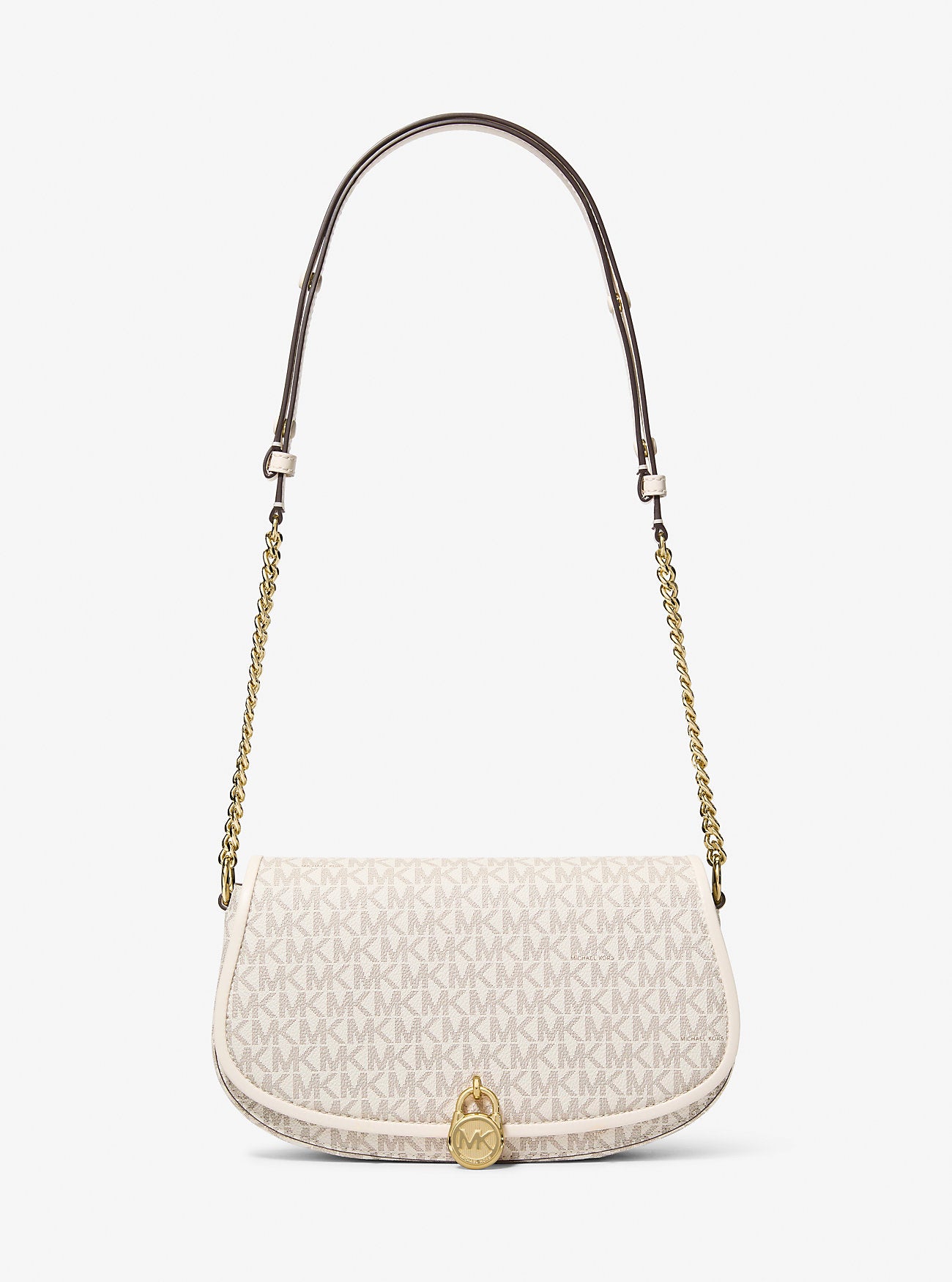 Mila Medium Signature Logo Messenger Bag Lt Crm Multi Lt Crm Multi