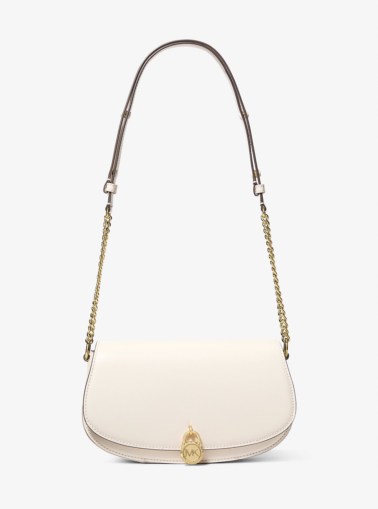 Mila Medium Leather Messenger Bag Lt Cream Lt Cream
