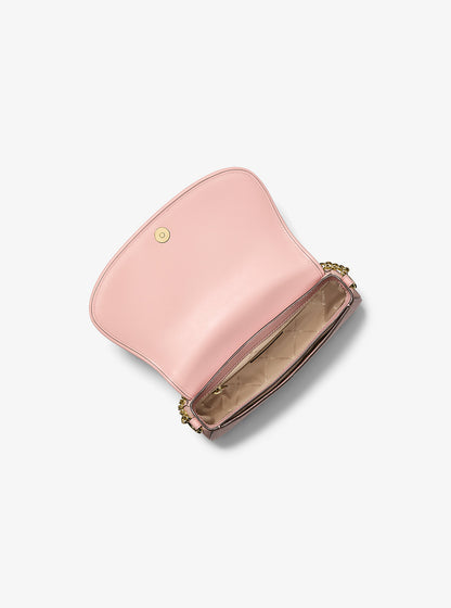 Mila Medium Signature Logo Messenger Bag Powder Blush Powder Blush
