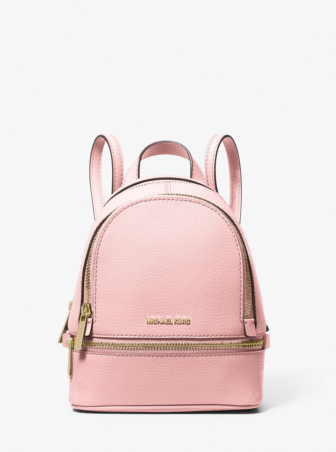 Rhea Extra-Small Pebbled Leather Backpack Powder Blush Powder Blush