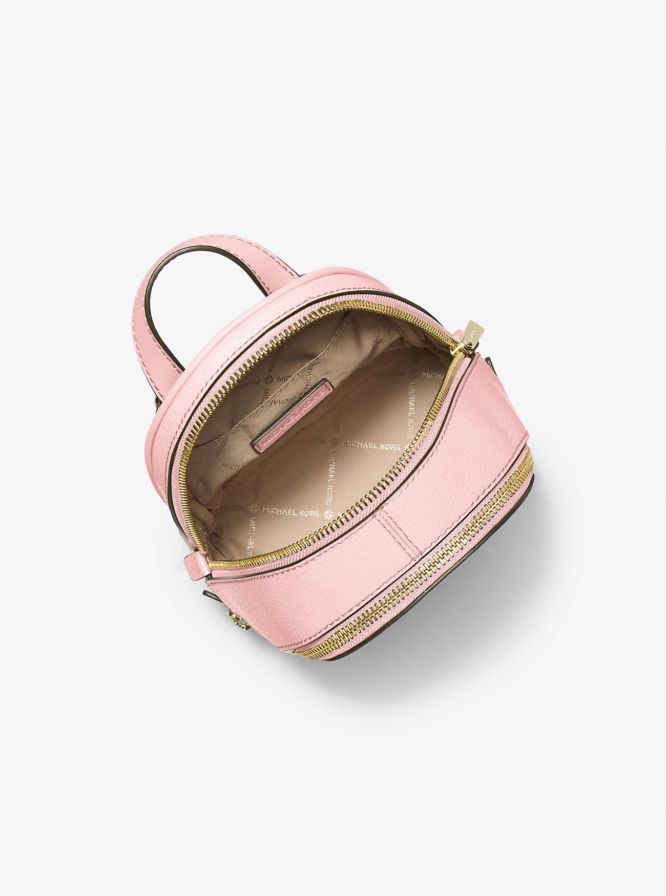 Rhea Extra-Small Pebbled Leather Backpack Powder Blush Powder Blush