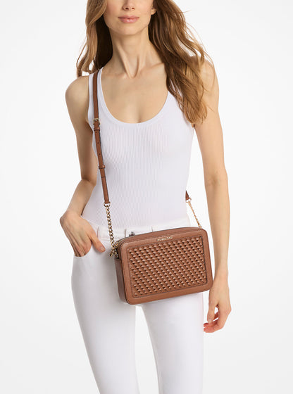 Jet Set Large Woven Crossbody Bag Luggage Luggage
