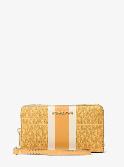 Jet Set Travel Large Striped Signature Logo Smartphone Wallet Honeywheat Honeywheat