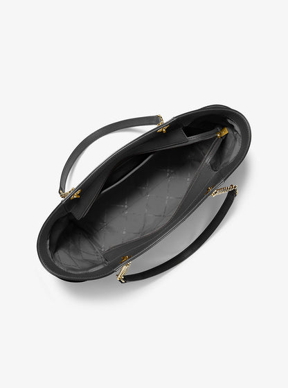 Jet Set Large Saffiano Leather Shoulder Bag Black Black