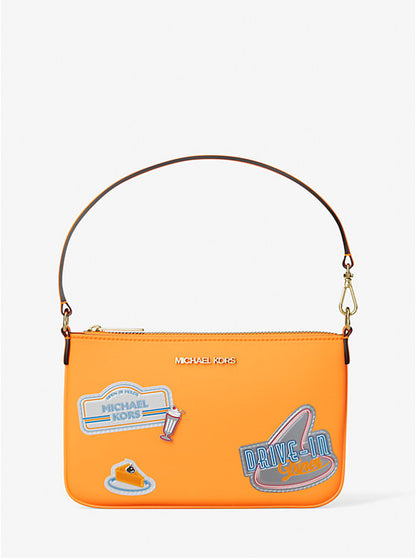 Jet Set Small Embellished Convertible Wristlet Pop Orange