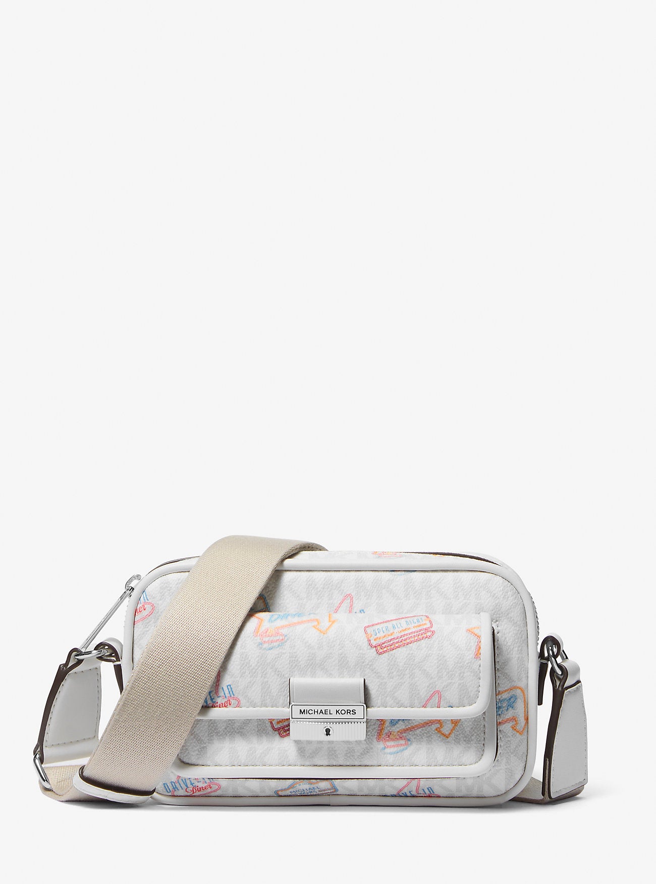 Bradshaw Extra-Small Embellished Signature Logo Camera Crossbody Bag Optic White Optic White