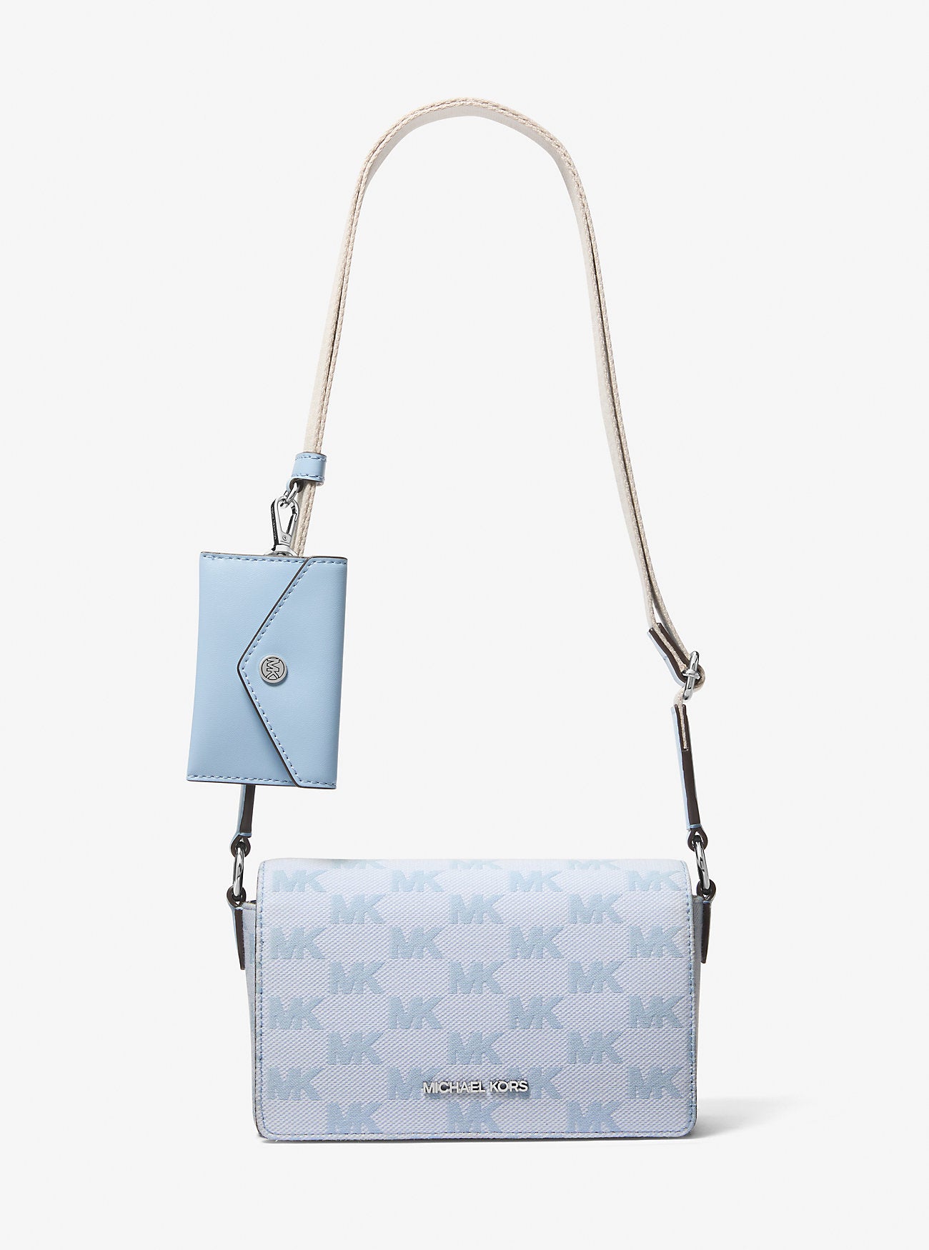 Vincent Small Logo Jacquard Crossbody Bag with Card Case Light Sky Light Sky