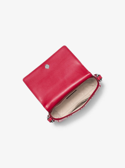 Vincent Small Logo Jacquard Crossbody Bag with Card Case Dk Raspberry Dk Raspberry