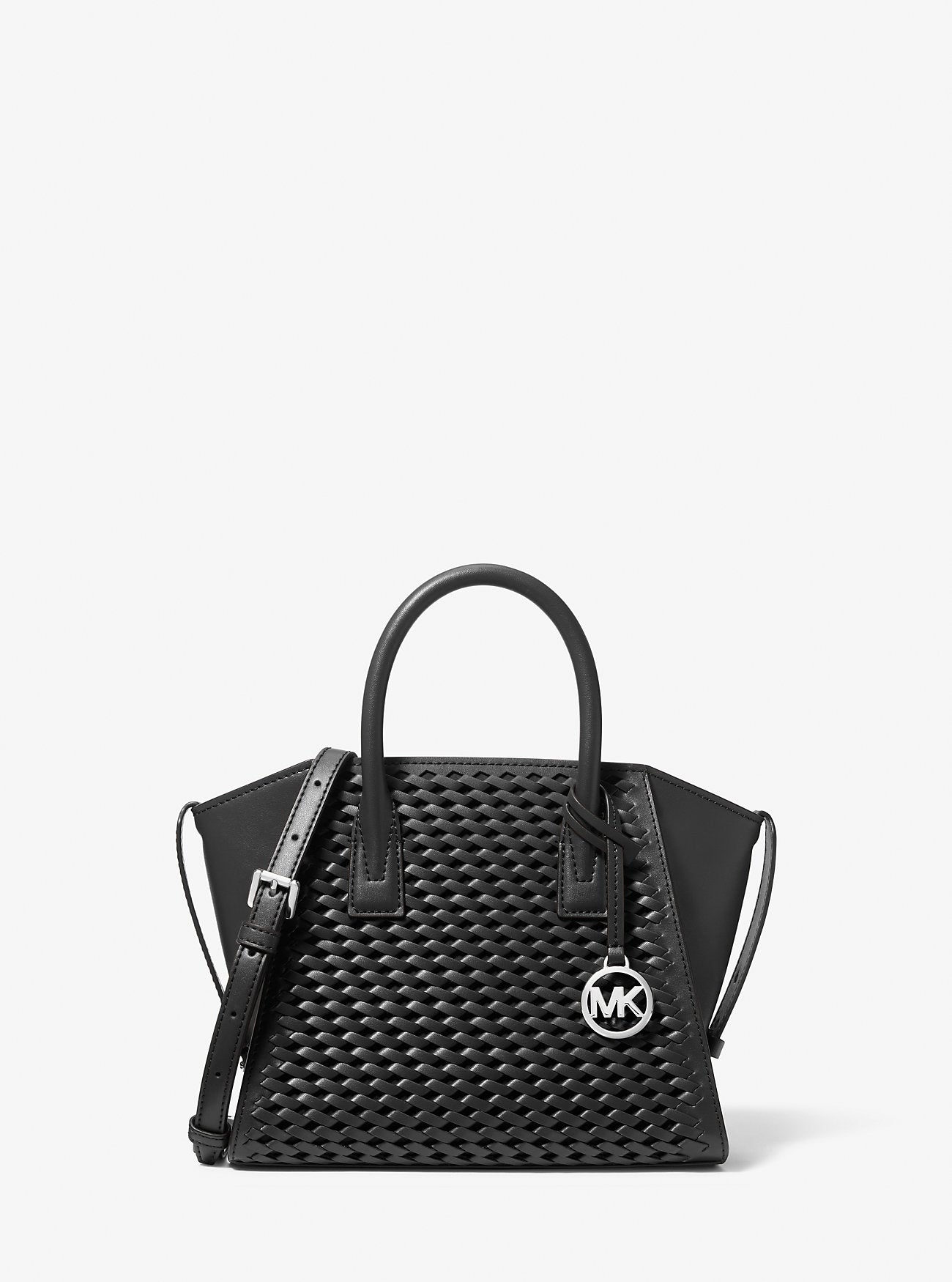 Avril Small Woven Satchel Black Black