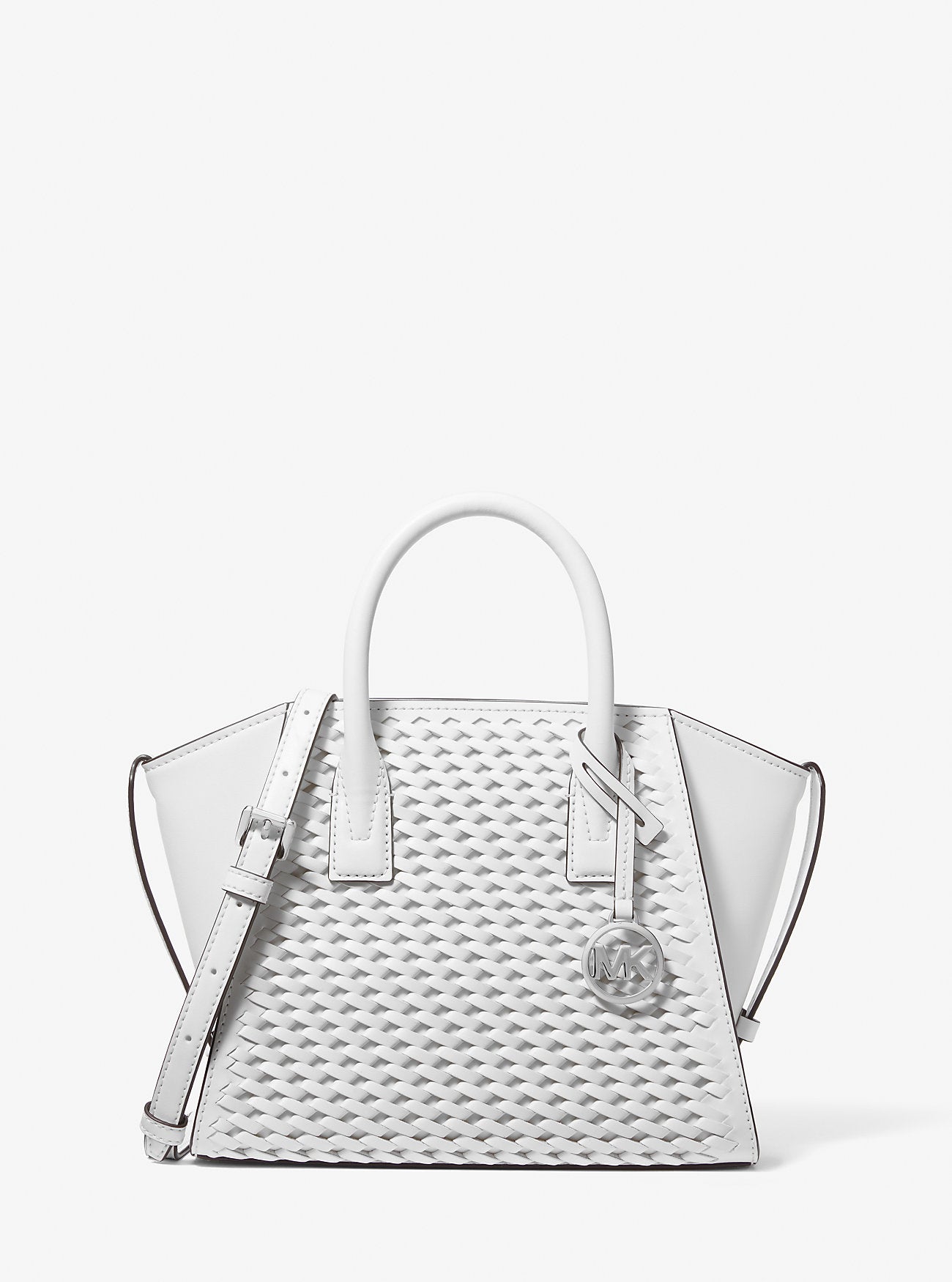 Avril Small Woven Satchel Optic White Optic White
