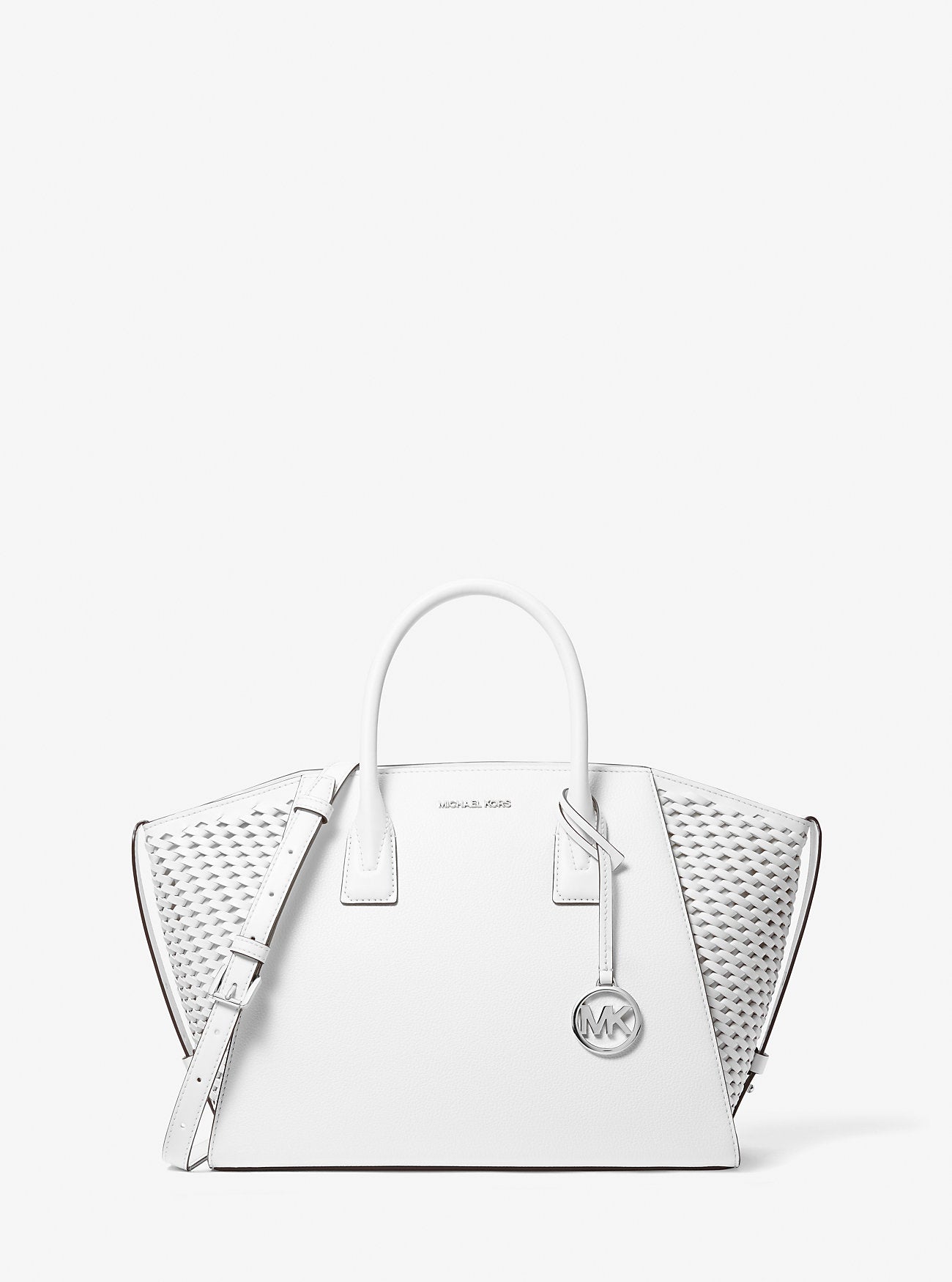 Avril Large Woven Satchel Optic White Optic White