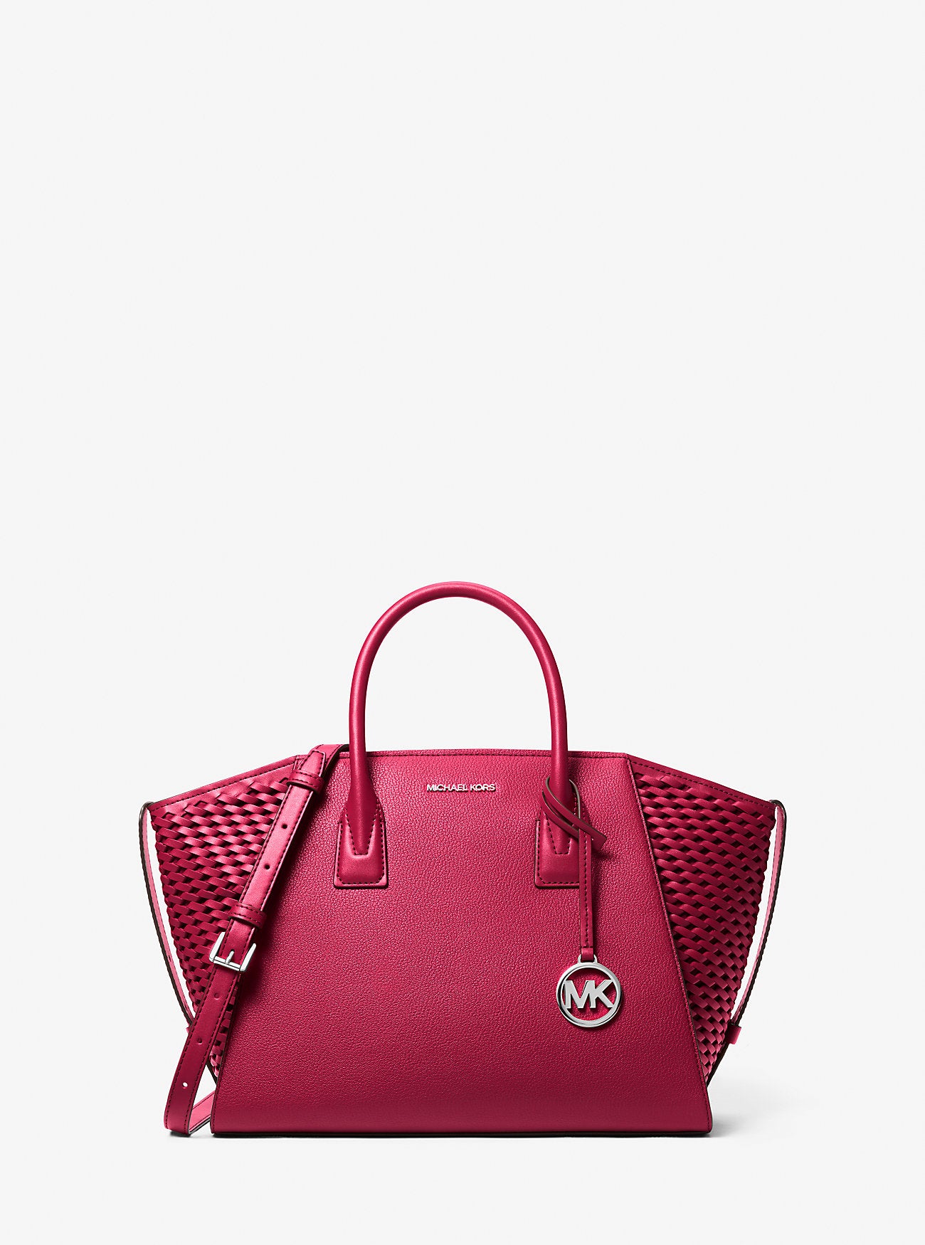 Avril Large Woven Satchel Dk Raspberry Dk Raspberry