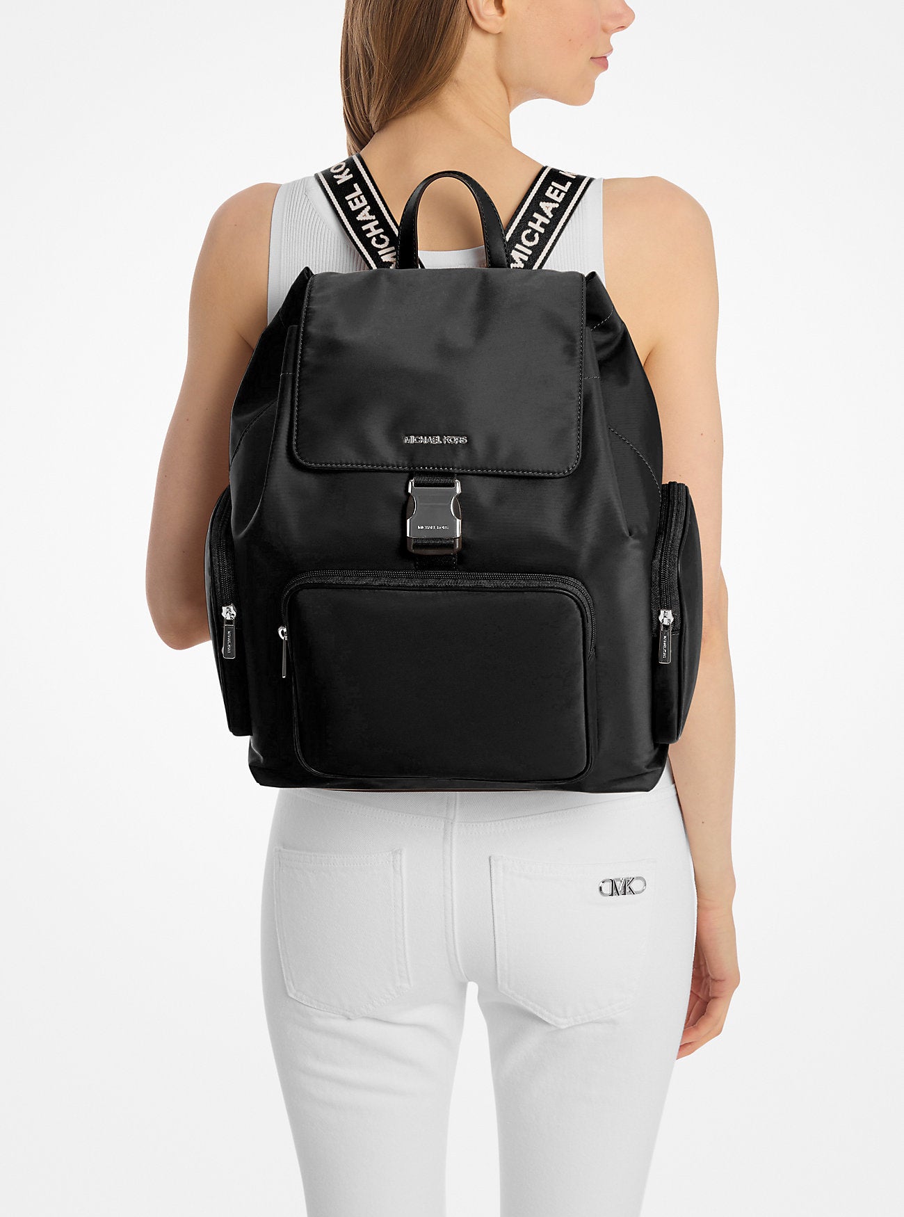 Khai Large Nylon Cargo Backpack Black Black